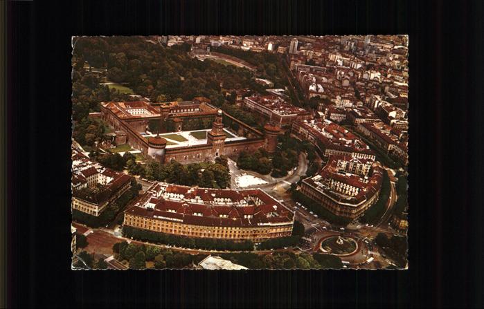 Milano Veduta aerea Castello Sforzesco e Foro Buonaparte