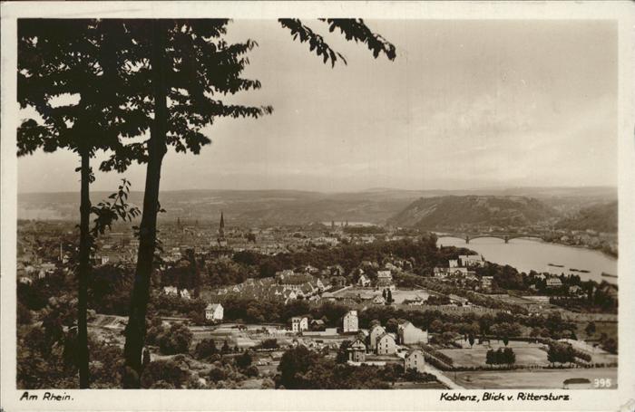 Koblenz Rhein Blick vom Rittersturz