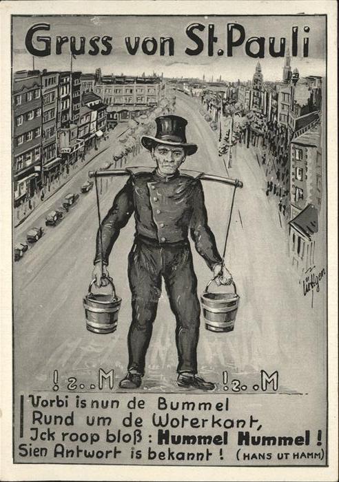 St Pauli Karikatur Hummel Hummel Feldpost