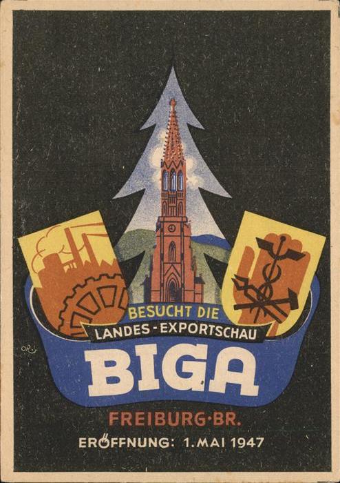 Freiburg Breisgau Plakat BIGA 1947