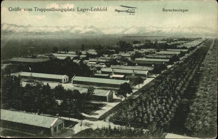 Lager Lechfeld Truppenuebungsplatz Barackenlager Feldpost