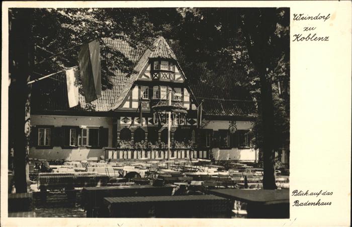 Koblenz Rhein Blick auf das Badenhaus