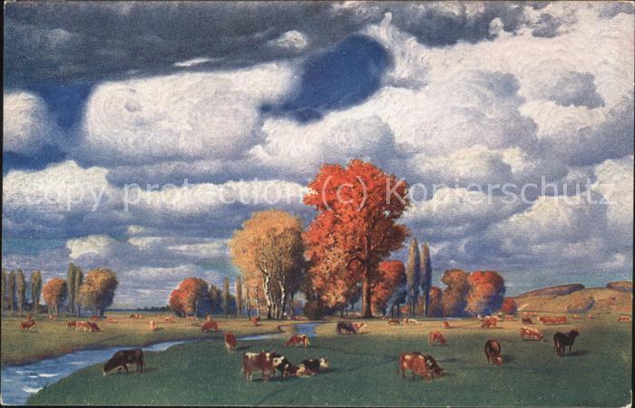 Kuenstlerkarte Ed. Rüdisühli Herbstweide