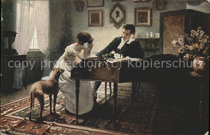 Kuenstlerkarte A. Jakesch Abschied Nr. 1220 Hund