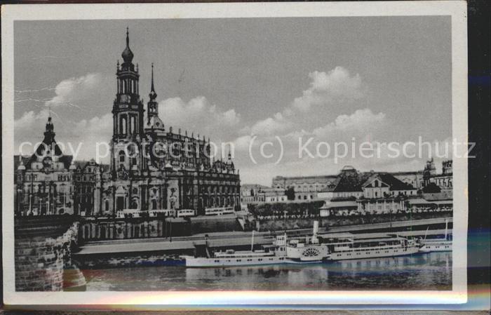 Dampfer Seitenrad Dresden Propsteikirche Italienisches Dö