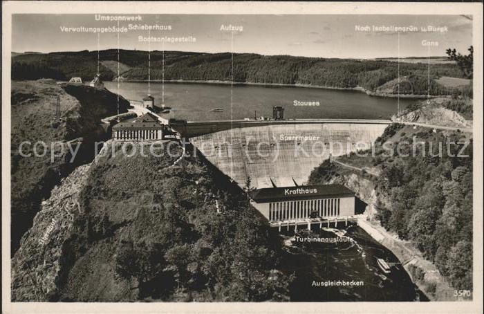 Staudamm Pumpspeicherkraftwerk Saaletalsperre Krafthaus Umspannwerk