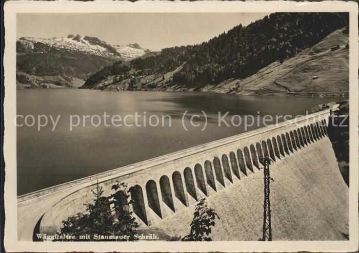 Staudamm Pumpspeicherkraftwerk Wäggitalsee Staumauer Schräh