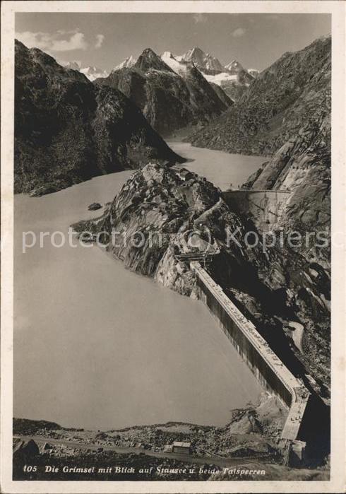 Staudamm Pumpspeicherkraftwerk Grimsel Stausee Talsperre