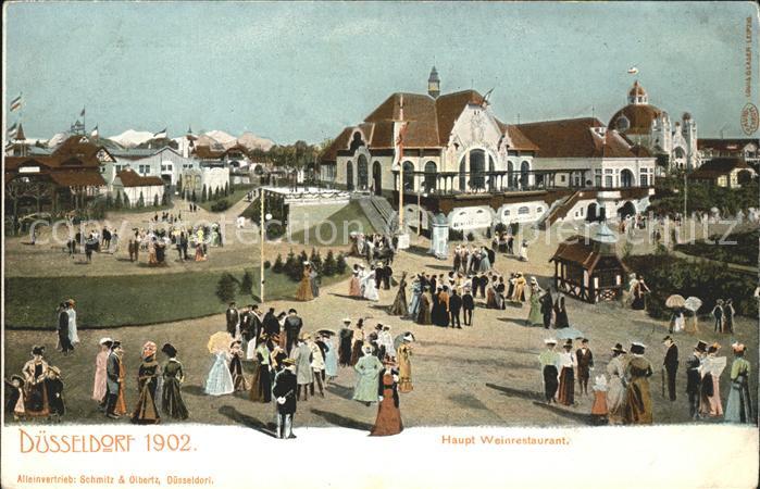 Ausstellung Industrie Gewerbe Kunst Duesseldorf 1902  Hauptweinrestaurant
