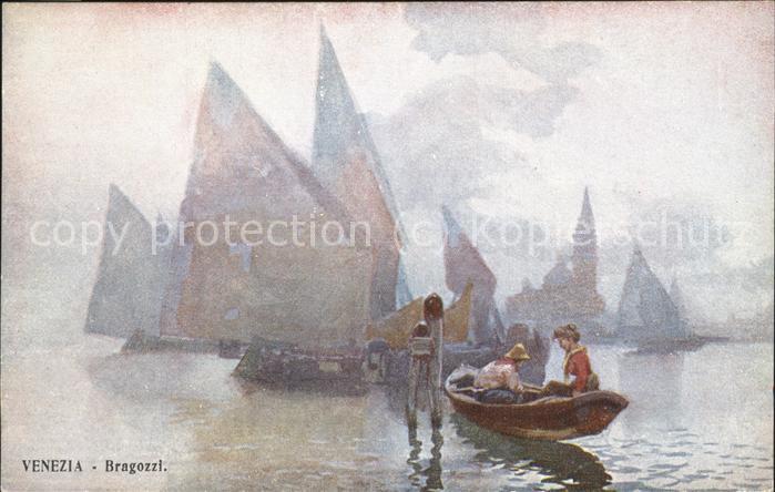 Venezia Venedig Bragozzi Kuenstlerkarte