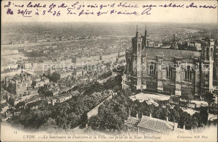Lyon France Sanctuaire Fourviere et la Ville Metall