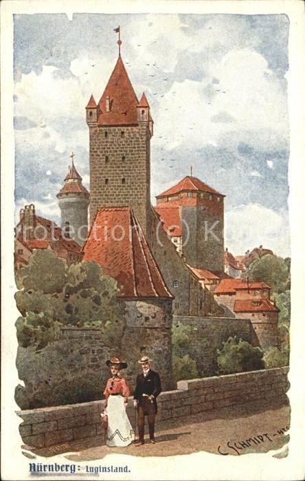 NueRNBERG  CITY Kuenstlerkarte Franz Schmidt Luginsland