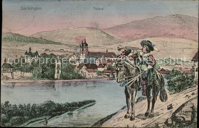 Saeckingen Rhein Totale Trompeter v. Saeckingen