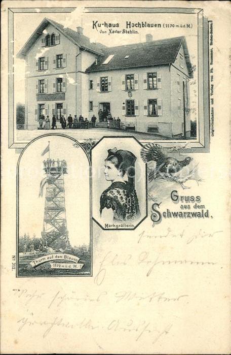 Hochblauen Kurhaus Thurm Markgraeflerin Tracht