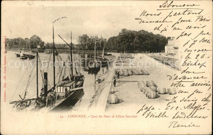 Libourne Dampfschiff Pont et Allees Sochet