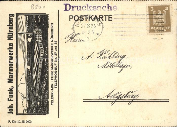 NueRNBERG  CITY Joh. Funk Marmorwerke