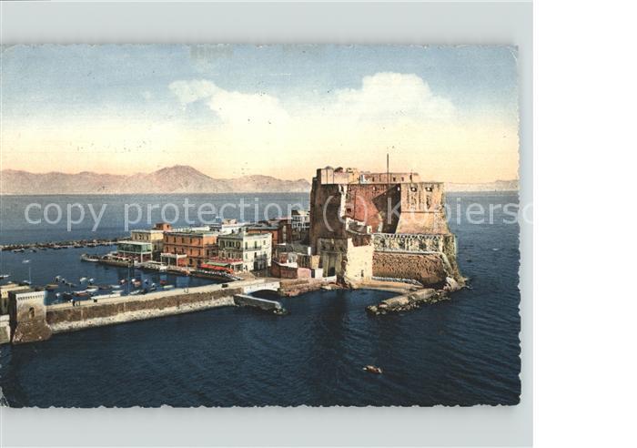 Napoli Neapel Castel dell'Ovo e Borgo Marinaro Ovo Schloss und der Seeflecken