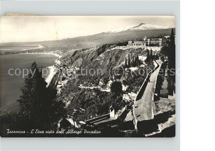 Taormina Sizilien Etna vista dall' Albergo Paradiso Vulkan