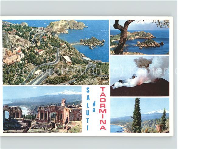 Taormina Sizilien Fliegeraufnahme Ruine aetna Vulkan