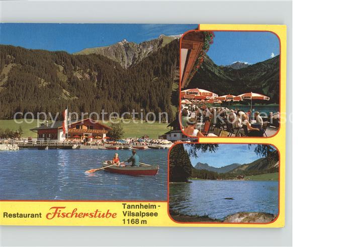 Tannheim Tirol Restaurant Fischerstube Terrasse Vilsalpsee Paddelboot