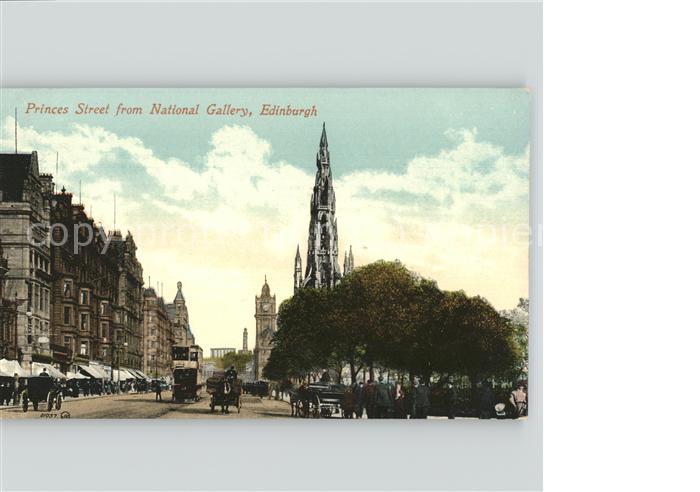 Edinburgh Scotland Princes Street from National Gallery Church