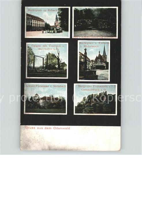 Erbach Odenwald Marktplatz Galgen mit Centlinde Beerfelden Schloss Fuerstenau St