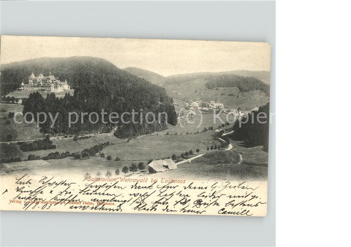 Todtmoos Schwarzwald BW Sanatorium Wehrawald Panorama Schwarzwald