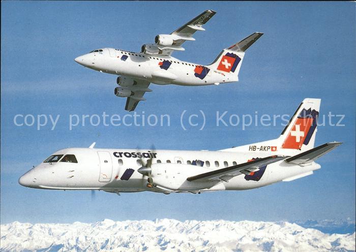 Flugzeuge Zivil Crossair Avro RJ 85 Jumbolino Saab 340