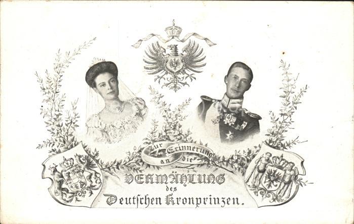 Adel Preussen Kronprinz Wilhelm Herzogin Cecilie Verm