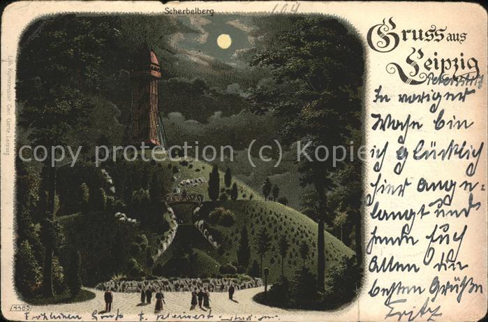 LEIPZIG Sachsen mit Scherbelberg bei Nacht