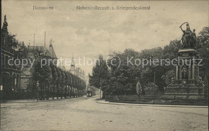 HANNOVER  CITY Hohenzollernstrasse u.Kriegerdenkmal