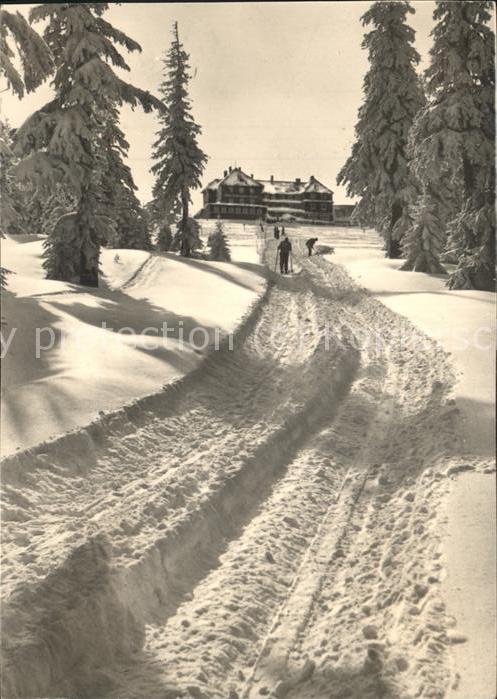 Oberschreiberhau Riesengebirge Partie im Winter mit Baude