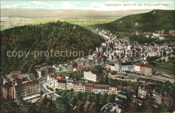 Karlsbad Eger Blick von der Franz Josef Hoehe