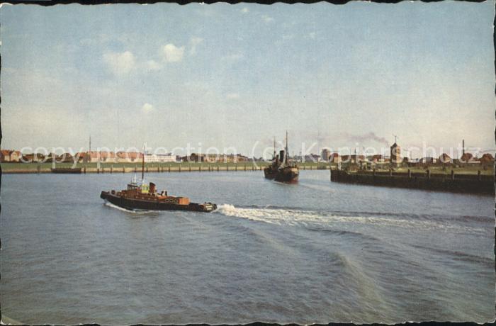 Dampfer Binnenschifffahrt Bremerhaven Einfahrt Fischereihafen