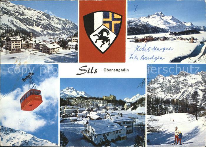 Seilbahn Wappen Sils Oberengadin Winter