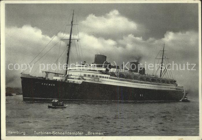 Dampfer Oceanliner Hamburg Turbinen-Schnelldampfer Bremen