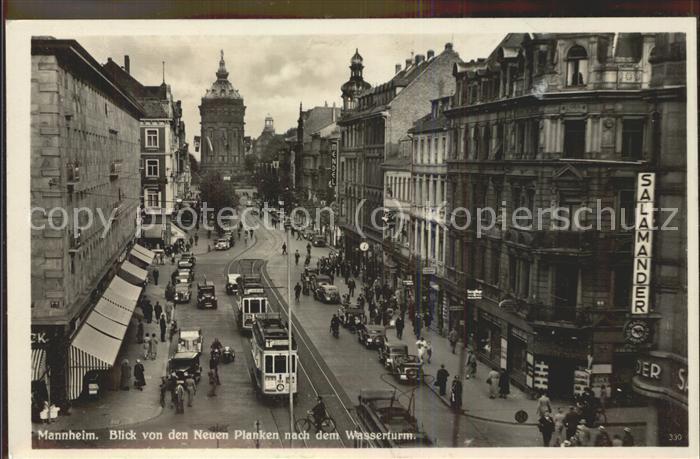 Strassenbahn Mannheim Neuen Planken Wasserturm