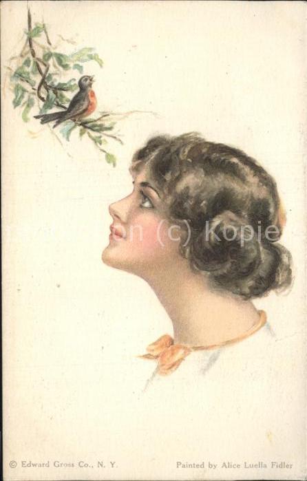 Kuenstlerkarte Edward Gross Frau Vogel