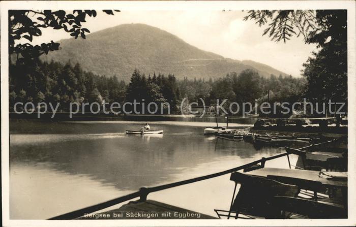 Saeckingen Rhein Bergsee mit Eggberg und Waldcafe