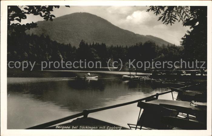 Saeckingen Rhein Bergsee mit Eggberg und Waldcafe