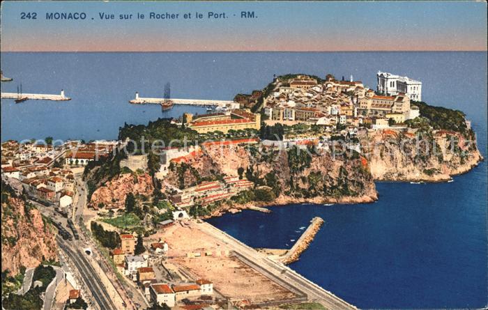 Monaco Vue sur le Rocher et le Port