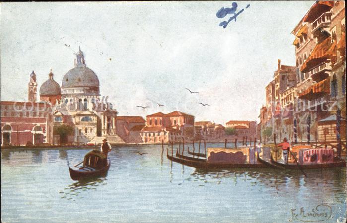 Venezia Venedig Gondoliere e San Marco