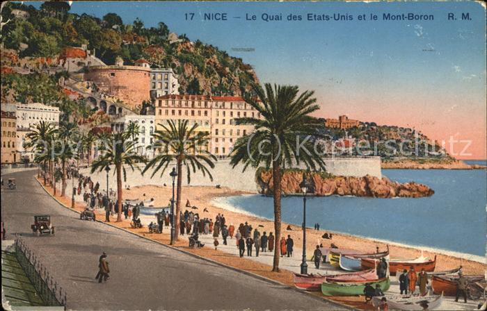 Nice Alpes Maritimes Le Quai des Etats Unis et le Mont Boron