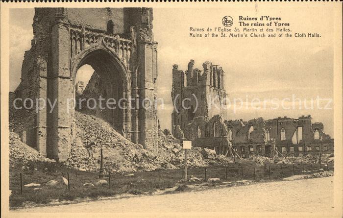 Ypern Ypres Ruines de l'Eglise St Martin et des Halles