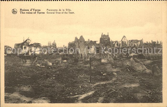Ypern Ypres Panorama de la Ville Ruines