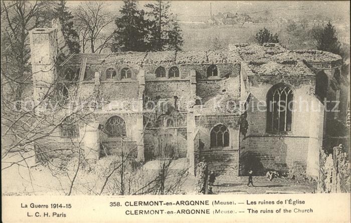 Clermont-en-Argonne Les ruines de l'Eglise