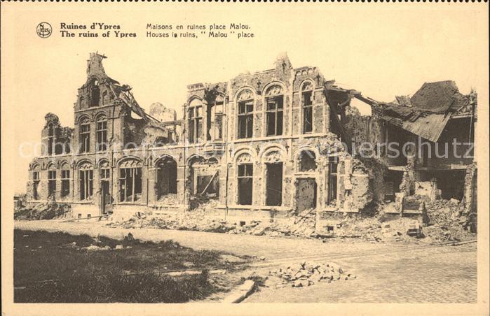 Ypern Ypres Ruines d Ypres Maisons en ruines place Malou