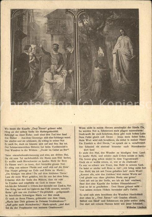 Kaysersberg Haut Rhin Kapelle Drei Ähren Gemälde mit Gedicht