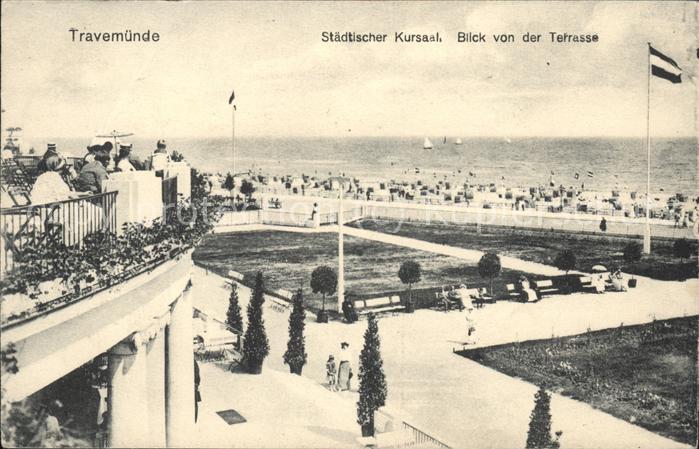 Travemuende Ostseebad Staedt Kursaal Blick von der Terrasse