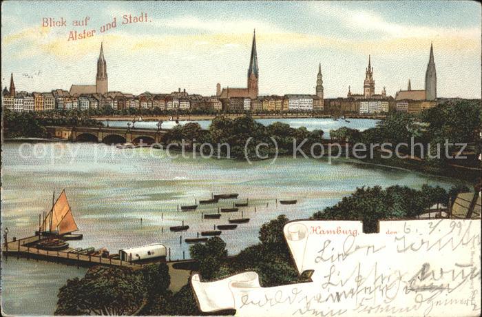 HAMBURG  CITY Blick auf Alster und Stadt